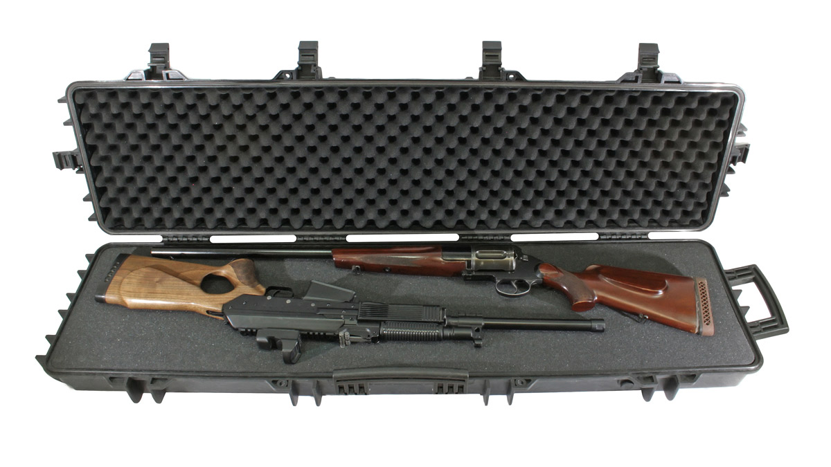 ペリカンケース内部に波型プロファイルウレタンと平板ウレタンを組み合わせて製作した緩衝材の事例。
収納物の形状に合わせて内部を設計し、輸送時の振動や衝撃から大切な機器を保護します。
絶対に壊したくない機器・精密機器の輸送・保管用途に最適なカスタム加工例。
モデルガンなどのコレクションアイテムや精密機器の保管用途にも対応しています。 ペリカンケース内部に波型プロファイルウレタンと平板ウレタンを組み込んだケース緩衝材の事例