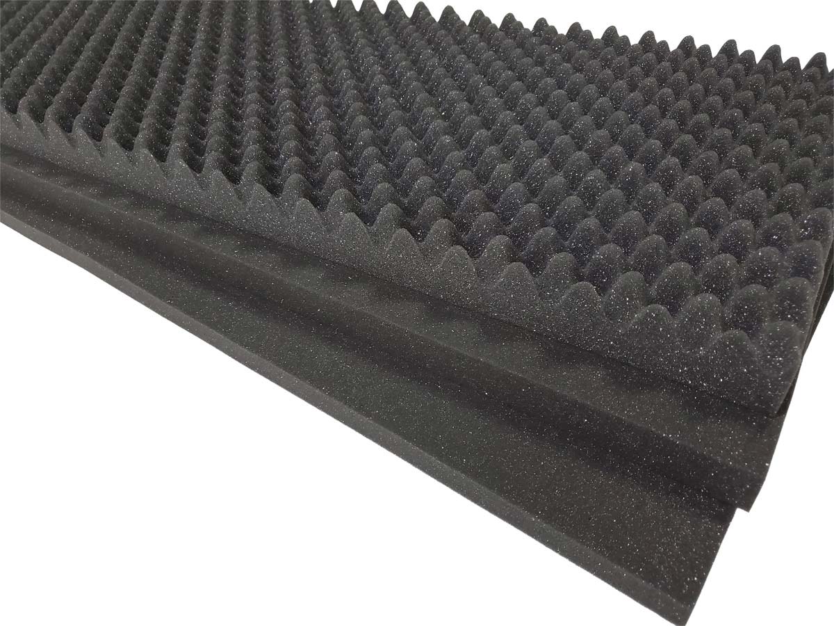 ケース内緩衝材として使用される波型プロファイルスポンジ(50mm厚)と、平板スポンジ(20mm・40mm厚)のバリエーション例。
販売単位は500mm×2000mmの大判サイズで、多くのケースに対応可能です。
もちろん、ご希望のサイズへのカット加工にも対応しております。 ケース緩衝材用の波型プロファイルスポンジ50mm厚と平板スポンジ20mm・40mm厚の厚みバリエーション例